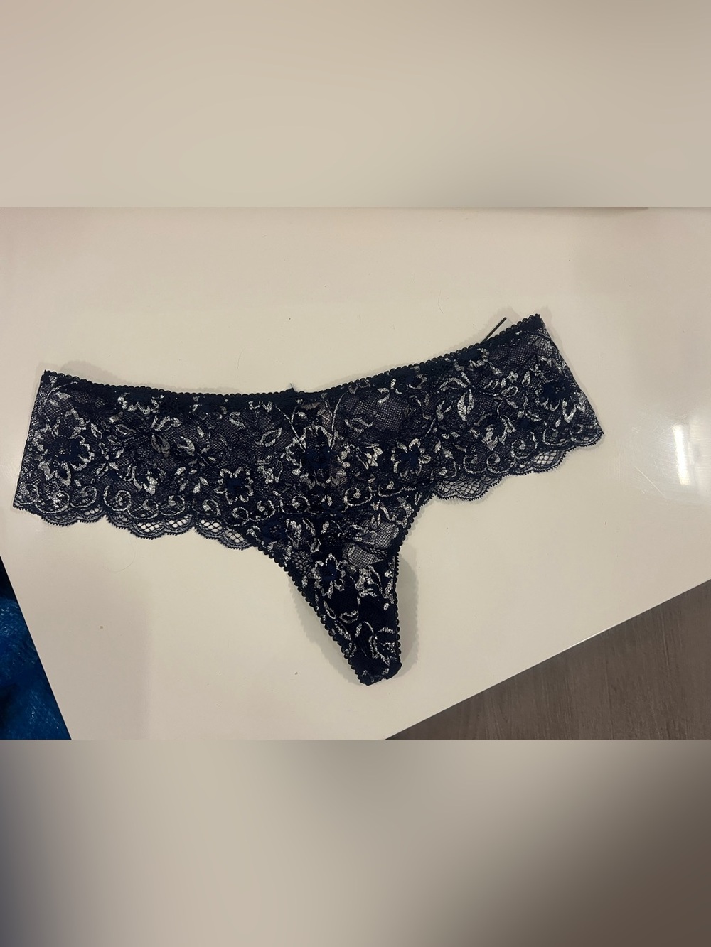 Victoria's Secret Black Lace Thong Panty